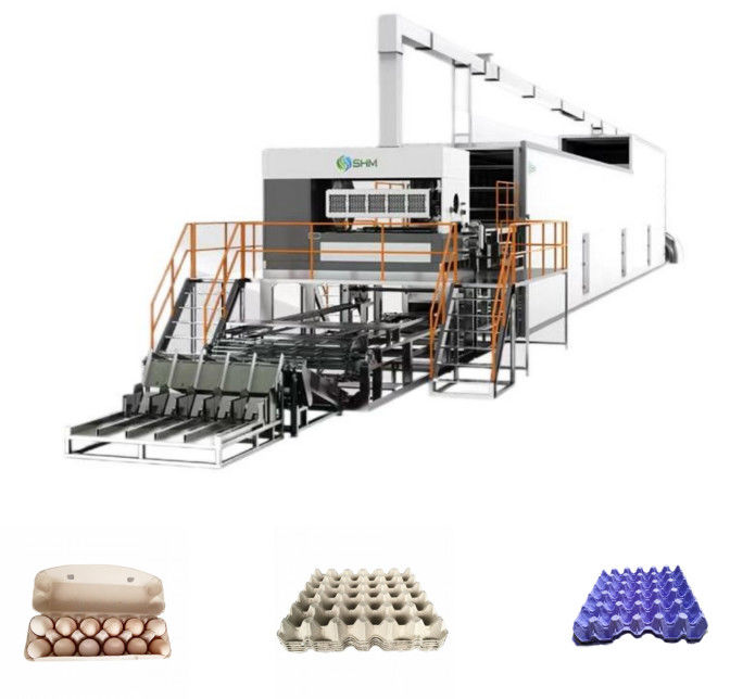 Linha de produção de máquinas de fabricação de bandejas de frutas de pasta de papel com sistema de limpeza automática