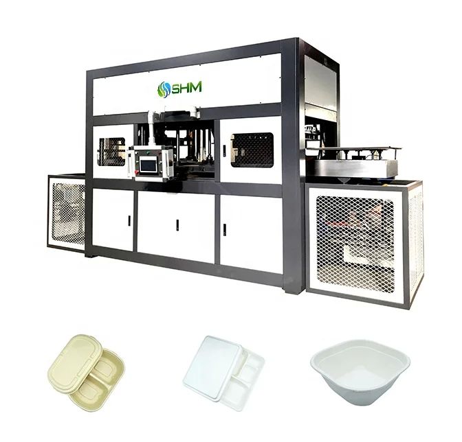 Máquina de moldagem de pasta de bagaço Máquina de moldagem de fibra sem instalação Necessária