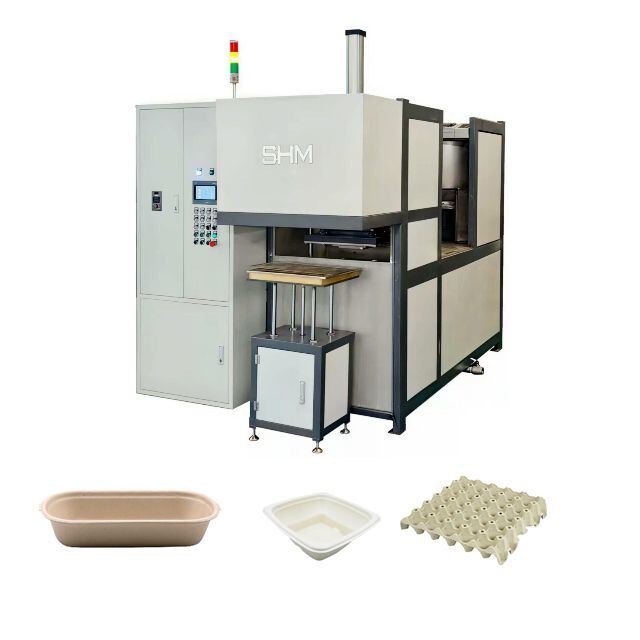 Máquina de moldagem de celulose de papel em um. Pequena máquina de bandeja de ovos. Pequena máquina de moldagem de celulose.