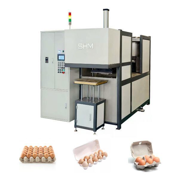 Máquina de moldagem de celulose de papel em um. Pequena máquina de bandeja de ovos. Pequena máquina de moldagem de celulose.